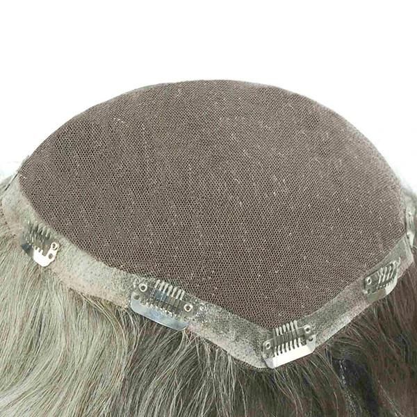 French Lace with Poly Around Human Hair Men Toupee Hair Products