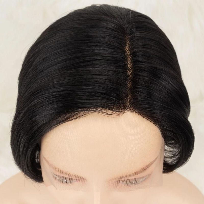 Straight Bob Pixie Cut Wig Part Lace Human Hair Wigs Short Lace Human Hair Wig Brazilian Wigs 150% Density for Black Women