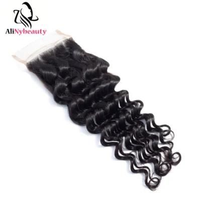 Wholesale Deep Wave Lace Closure Brazilian Human Hair Closure