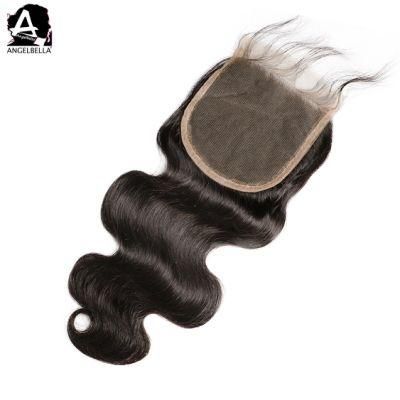 Angelbella Indian Virgin Hair Closures 1b# Body Wave Lace Closures