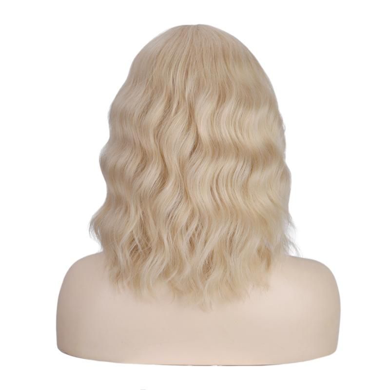 Kakifashion China Hair 613# Color Short Wave Bob Wig with Neat Bangs for Black and White Women for Cosplay Party