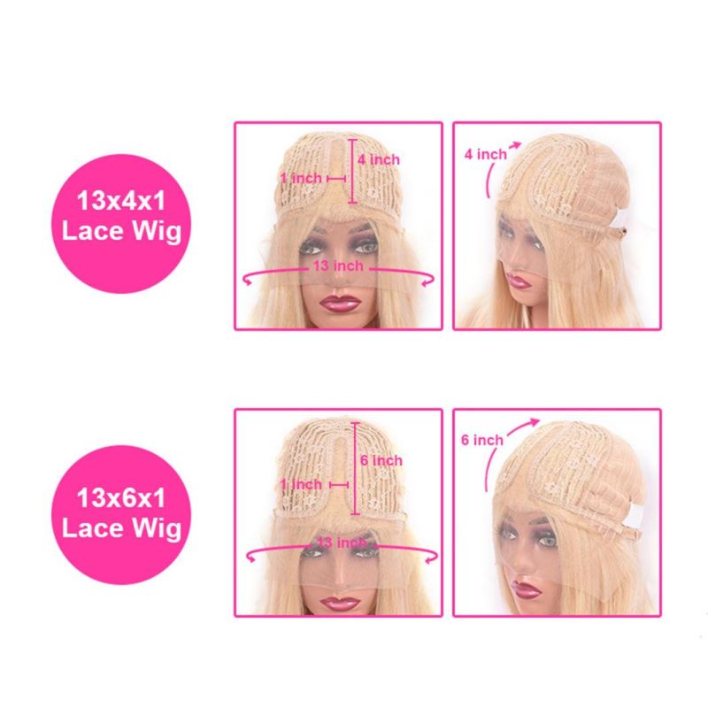 613 Brown Blonde Colored Lace Frontal Wig Brazilian Human Hair Straight Middle Part Pre Plucked for Women