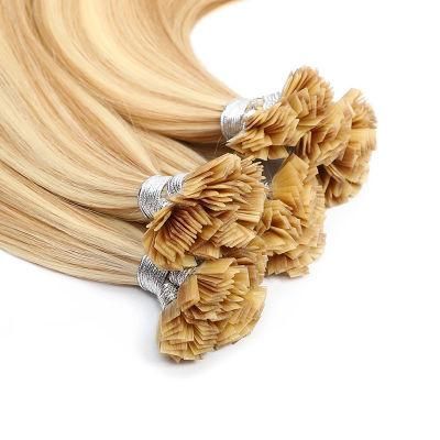 U Tip Fusion Human Hair Extensions 24 Inches 60cm 1.0g/S Natural Straight Pre Bonded Capsules Fusion Blonde Hair