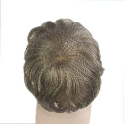 PU Coating with Double Split Knots All Over Natural Hair Toupee