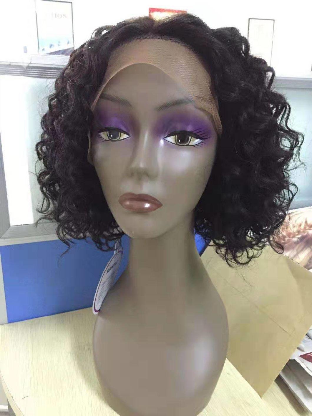 Short Hair Water Wave Bob Wigs with Lace Frontal
