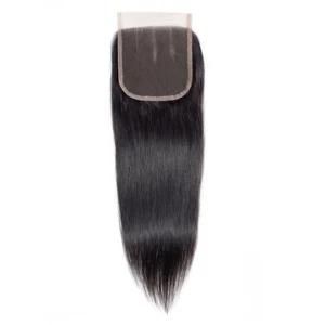 Natural Color Remy Brazilian Human Hair Straight 4*4 Lace Closure