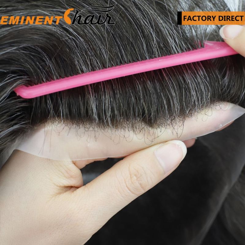 Natural Hairline Remy Hair Men′s Hair Replacement System