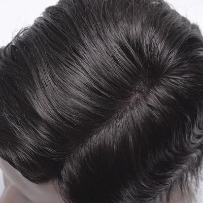 Fine Mono with Poly Around and Lace Front Durable Men Stock Hairpiece
