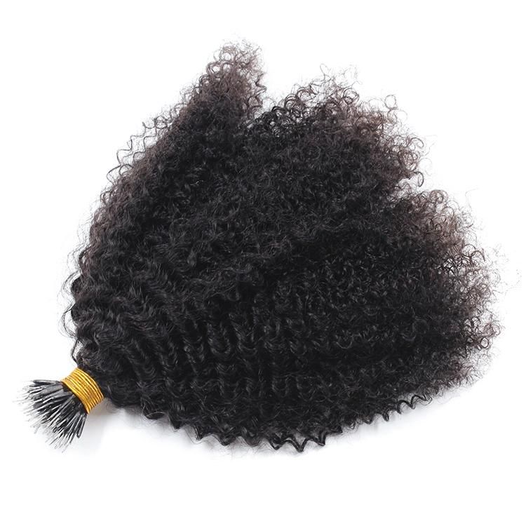 4A 4c Afro Curly Human Hair Micro Loop Human Hair Extension