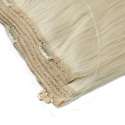 Double Drawn 12A Cuticle Aligned Halo Hair Extensions with Clip #613