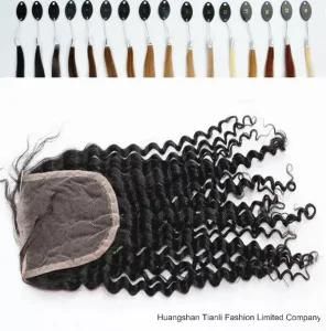 24&quot; Unprocessed Virgin Human Lace Closure Curly Hair