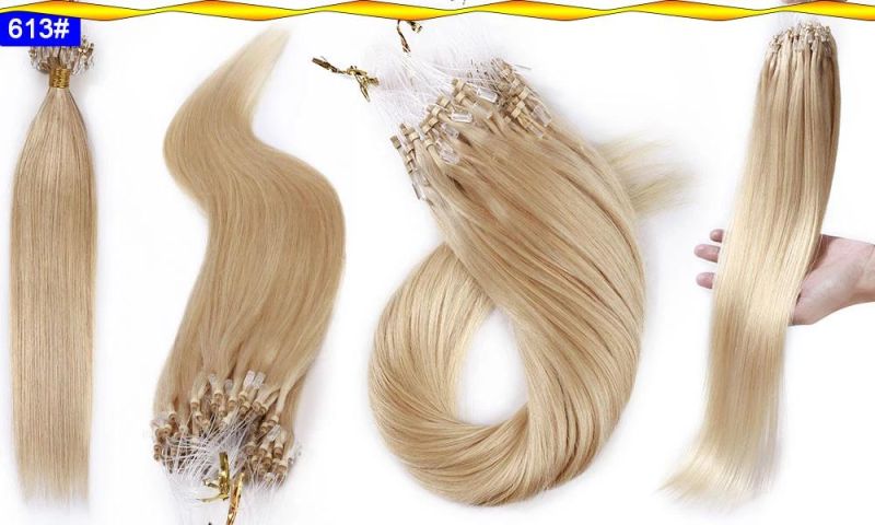 Micro Loop Hair Extensions Remy Hair Micro Bead Hair Extension Cold Fusion Stick Tipped Fish Line Hair Piece