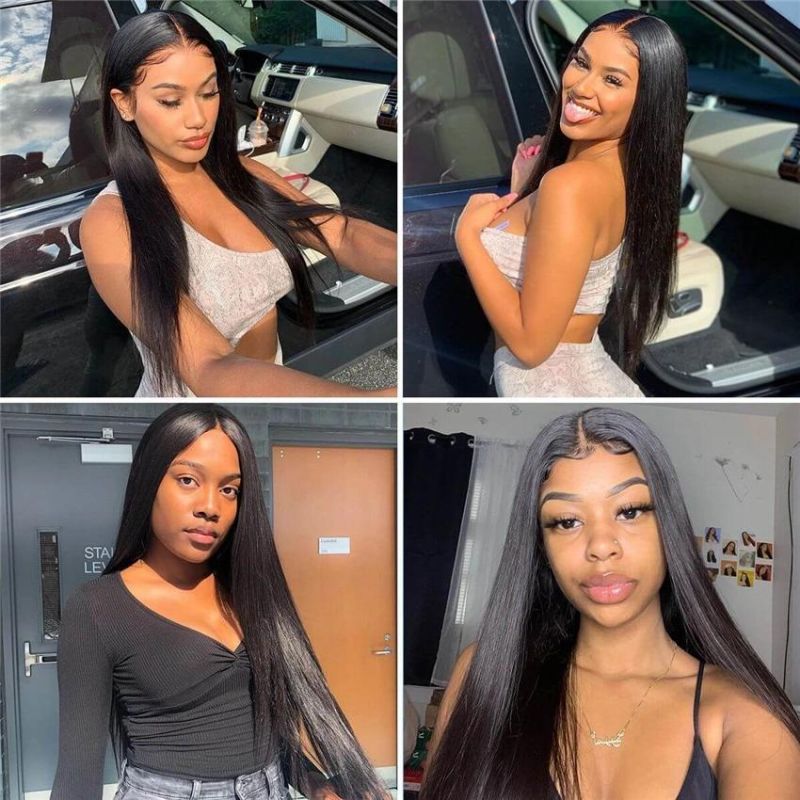 Super HD Transparent Lace Wigs 13X4 Lace Front Human Hair Remy Brazilian Straight Lace Frontal Wig for Black Women