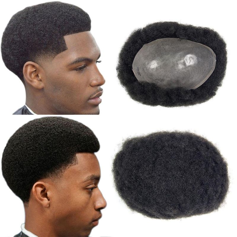 Kbeth New Arrival 8*10 Size Short Human Hair Wigs for Men Full Lace Men Natural Hair Wig Black Man Afro Toupee From China Factory Wholesale