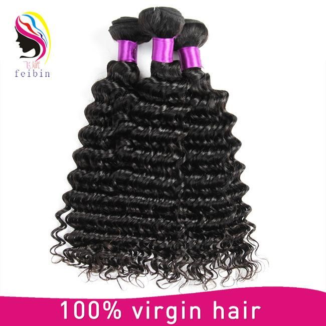 100% Real Human Hair Deep Wave Virgin Hair Weaving