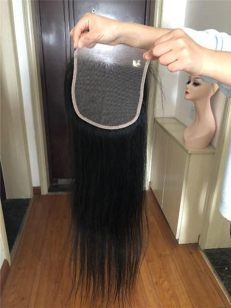 Hand Tied Human Hair Piece Frontal Closure for Front Lace Wig with Hair Extensions