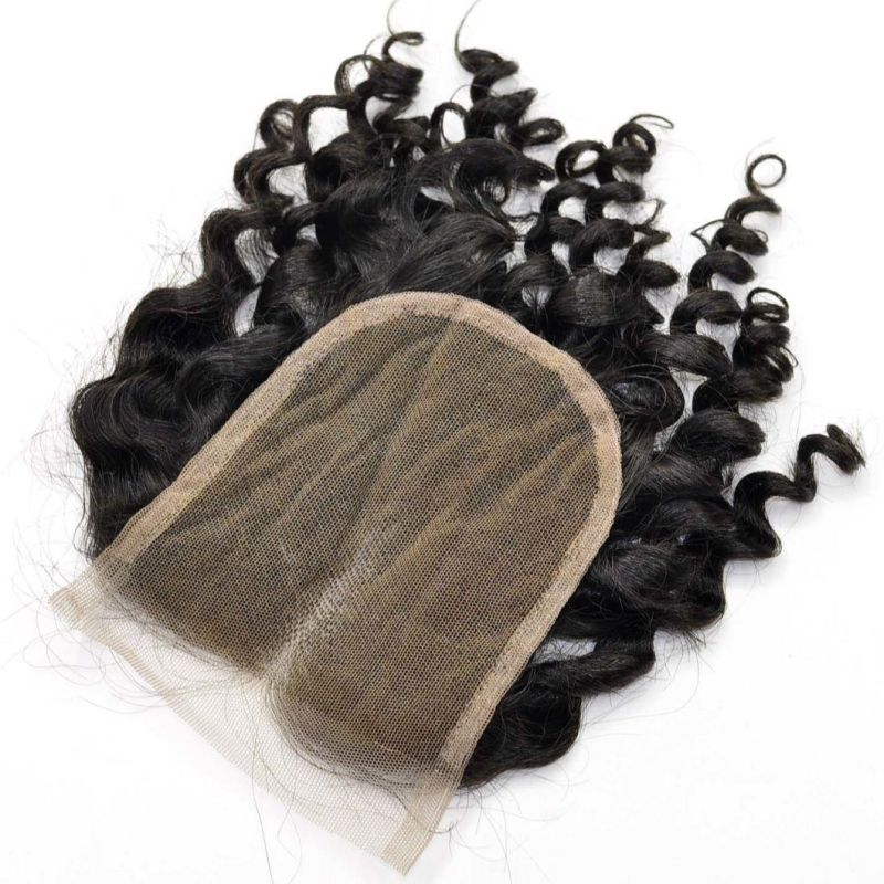 Curly Free Part Virgin Human Hair Lace Closure Lbh 200