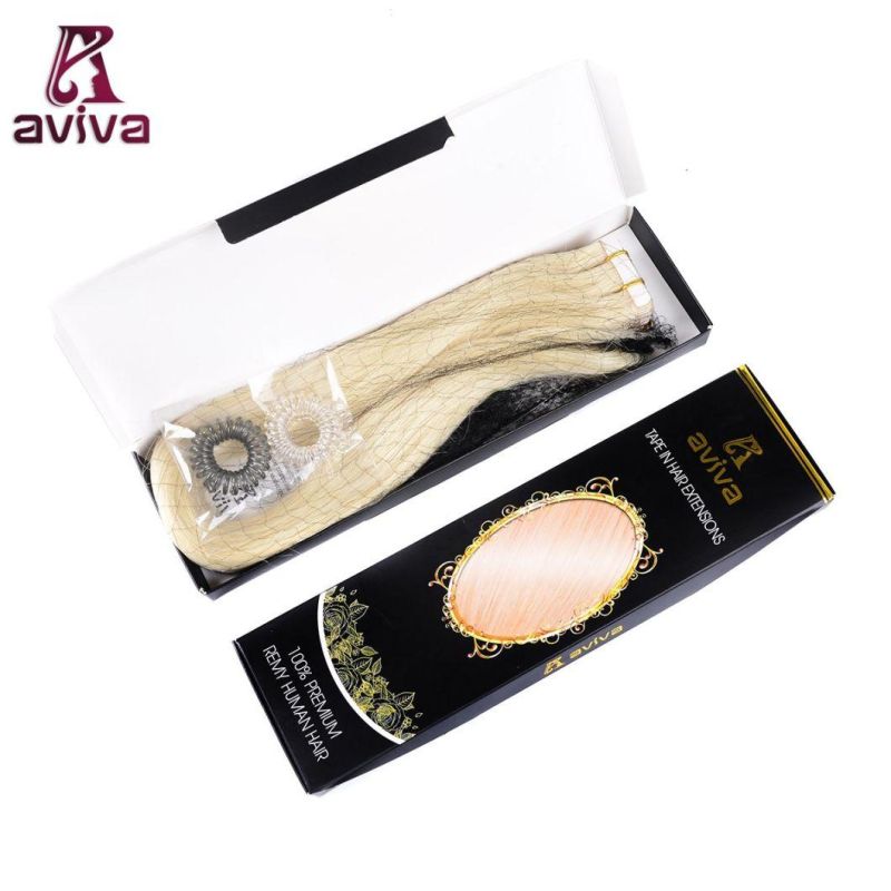 Aviva Blond Color Virgin Remy Tape Hair Extension 16inch Virgin Hair Skin Weft Tape in Hair Extension Indian Remy Human Hair Extension (AV-TP0020-613)