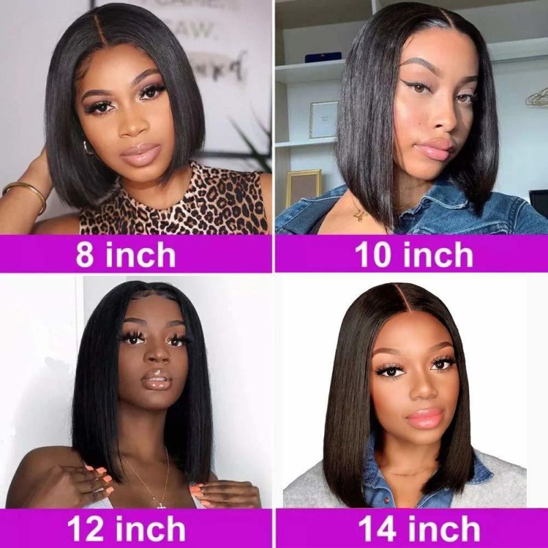 Short Bob Wigs Lace Front Wigs 4X4 Lace Closure Straight Bob Wigs for Black Women Pre Plucked with Baby Hair Remy Hair