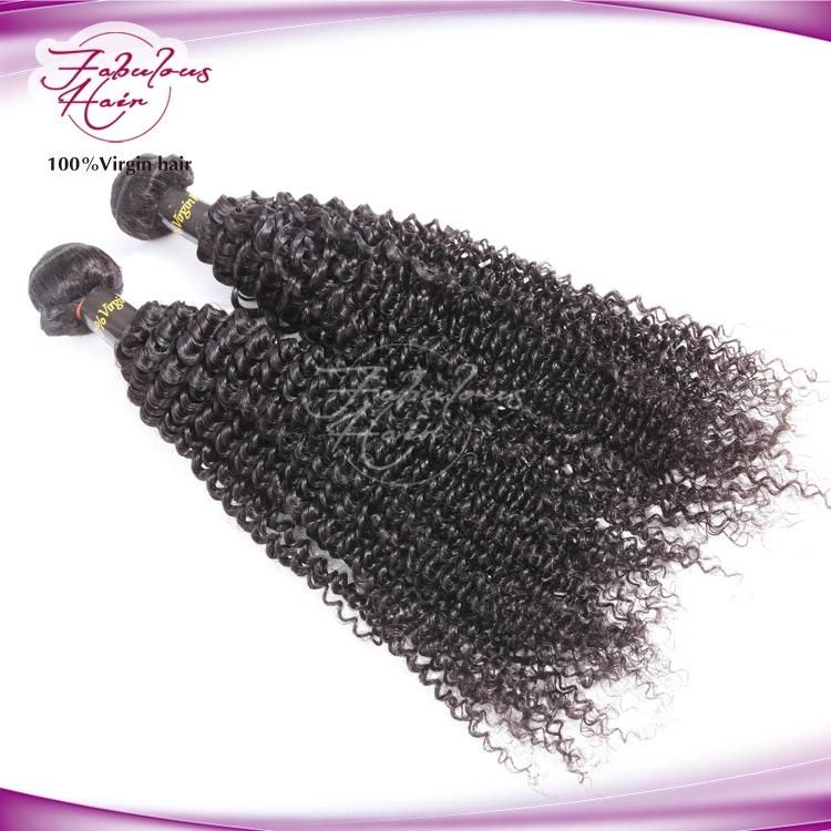 Attractive Natural Hair Weft Tangle Free Mongolian Kinky Curly Hair