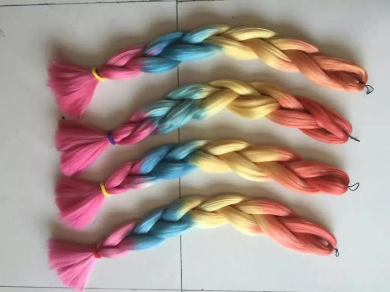 Ombre Kanekalon Braiding Hair X-Pression Braiding Hair Kanekalon Jumbo Braid Hair Extensions Synthetic Hairpiece