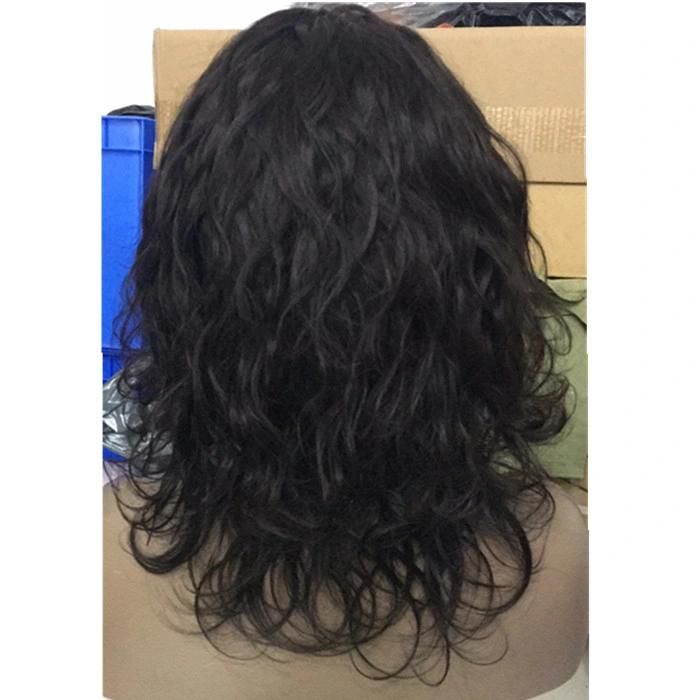 100% Virgin Hair Wigs Wet and Wavy Human Hair Wig with Bang