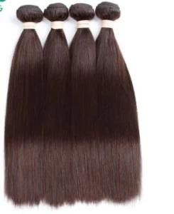 Human Hair Weft Dark Brown Straight Hair Double Drown