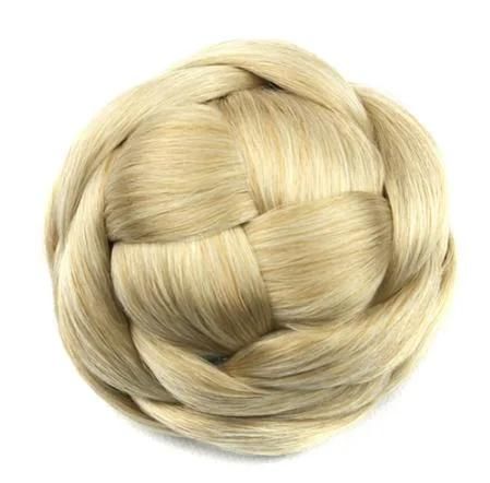 Braided Chignon Knitted Blonde Hair Bun Donut Roller Hairpieces Hairpiece Accessories Synthetic Hair for Women 6 Colors Clip-in
