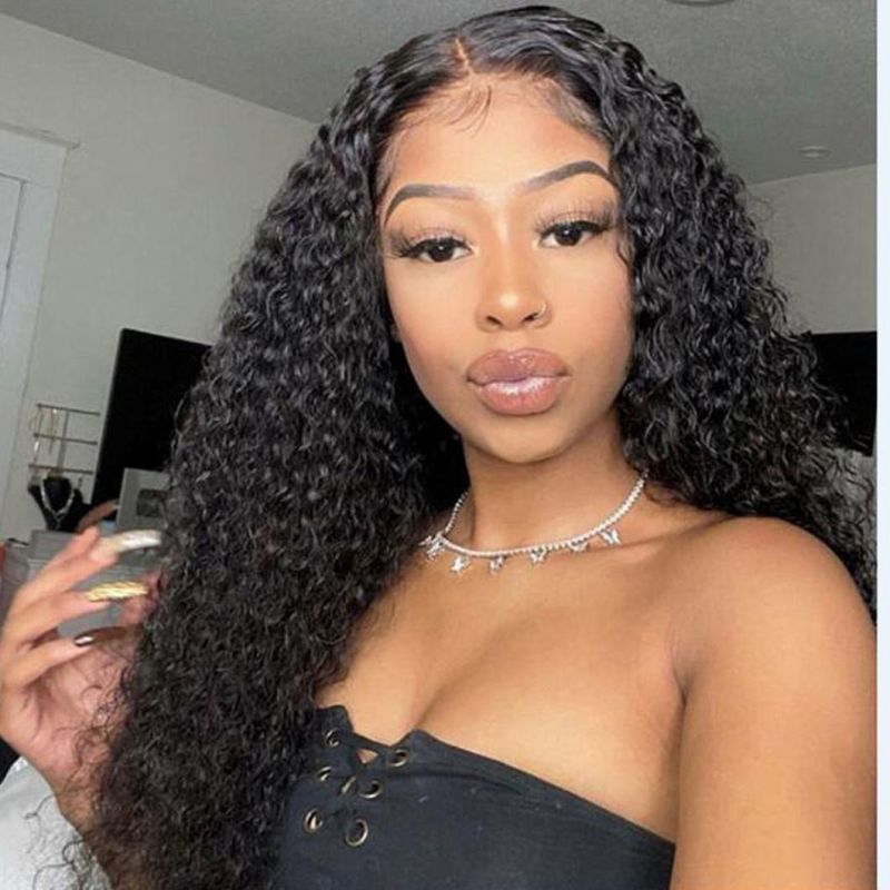 Curly Human Hair Wigs Closure Wigs 150% 4X4 Lace Closure Human Hair Wigs Kinky Curly Brazilian Remy Curly Human Hair Wigs 28 Inches