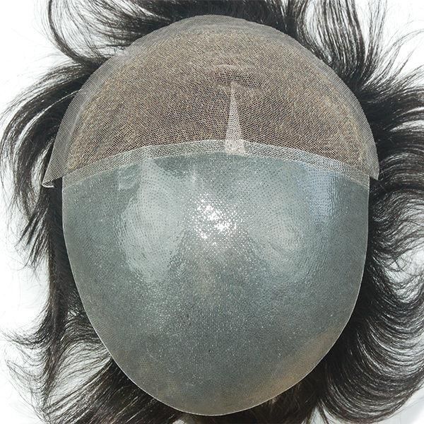 Transparent Skin with French Lace Front Hair System for Men