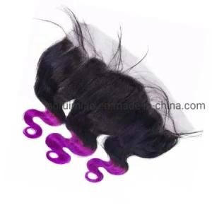 100% Raw Remy Human Hair Factory 13*4 Lace Frontal Closure Straight Ombre Malaysian Virgin Hair