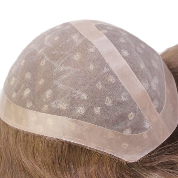 Lw964 Highlight Remy Short Curly Natural Human Hair Replacement for Women