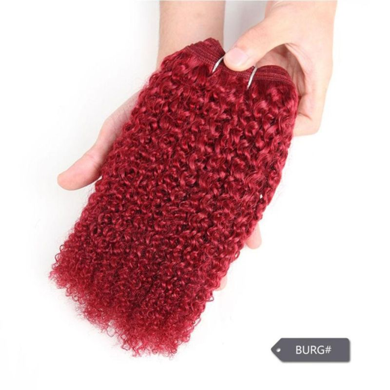 Afrox Kinky Weave Curly Hair Ombre Mongolian Brazilian Human Hair Weave Bundles Deal #27 #30 1b# Red# Remy Hair Extension
