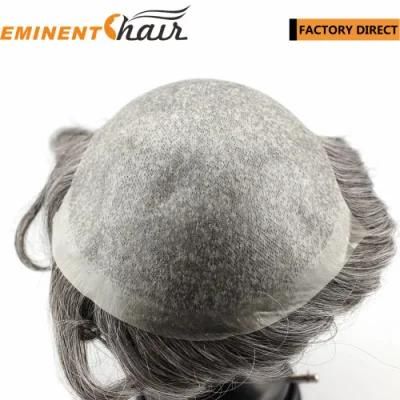 Custom Made Thin Skin Men&prime;s Human Hair Toupee