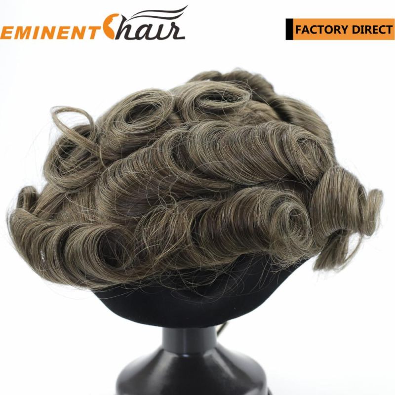 Toupee Manufacturer Human Hair Men′s Hair Replacement System