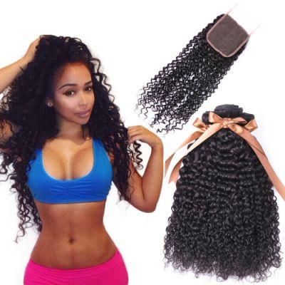 Kbeth Cheap Machine Chinese Donor Virgin Hand Tied Remy Weft Raw Silky Double Drawn Extension Kinky Closure Indian Curly Hair Toupee