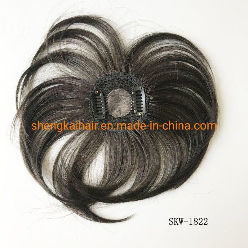 Wholesale Premimum Handtied Human Hair Synthetic Hair Mix Hair Toppers