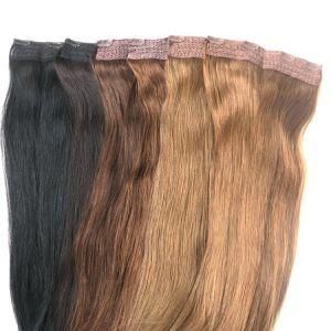 Stock Volumizer Double Drawn Single 22 Inch 80 Grams 8 Inch 4 Clips Quad Weft Clip in Human Hair Extensions