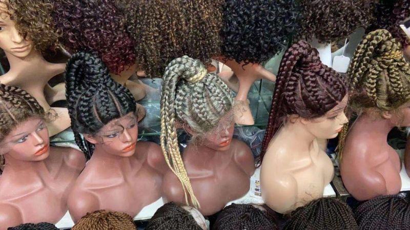 Fast Selling Lace Frontal Wig Party and Cosply Hair Synthetic 8 Braids Hair Wig
