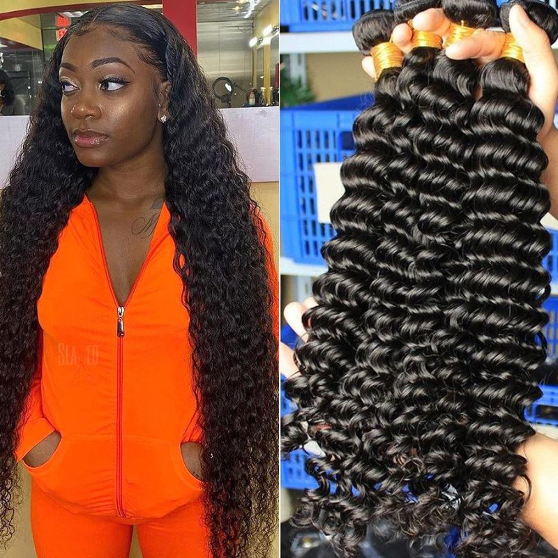 26inch Deep Wave Bundles Brazilian Hair Bundles Human Hair Extensions 1PCS Remy Hair Weave Bundles