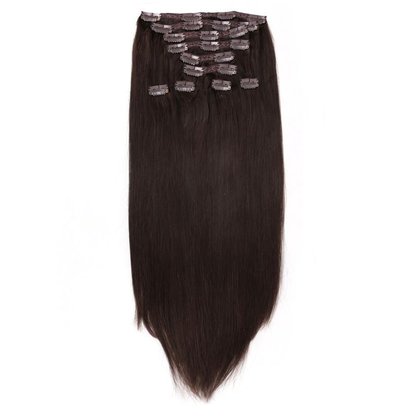 Wholesale Remy 100% Clip in Human Hair Extensions Double Drawn Human Hair Clip Extensions