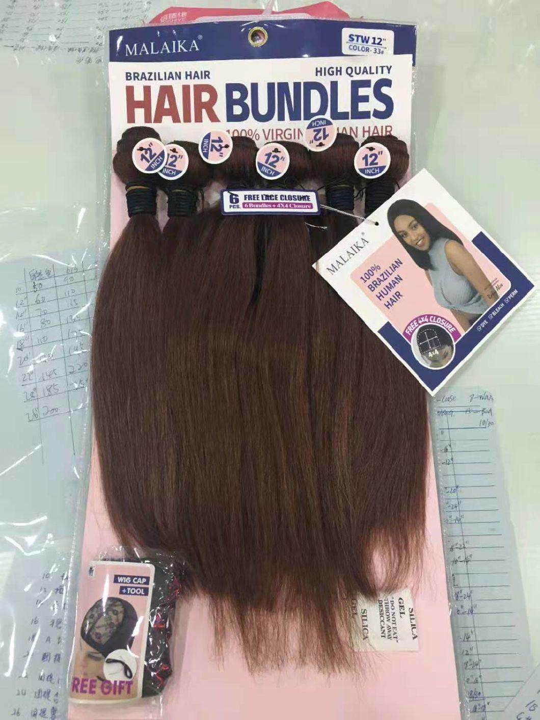Wholesale Virgin Straight Brazilian Packaging Bundle with Hair Vendors