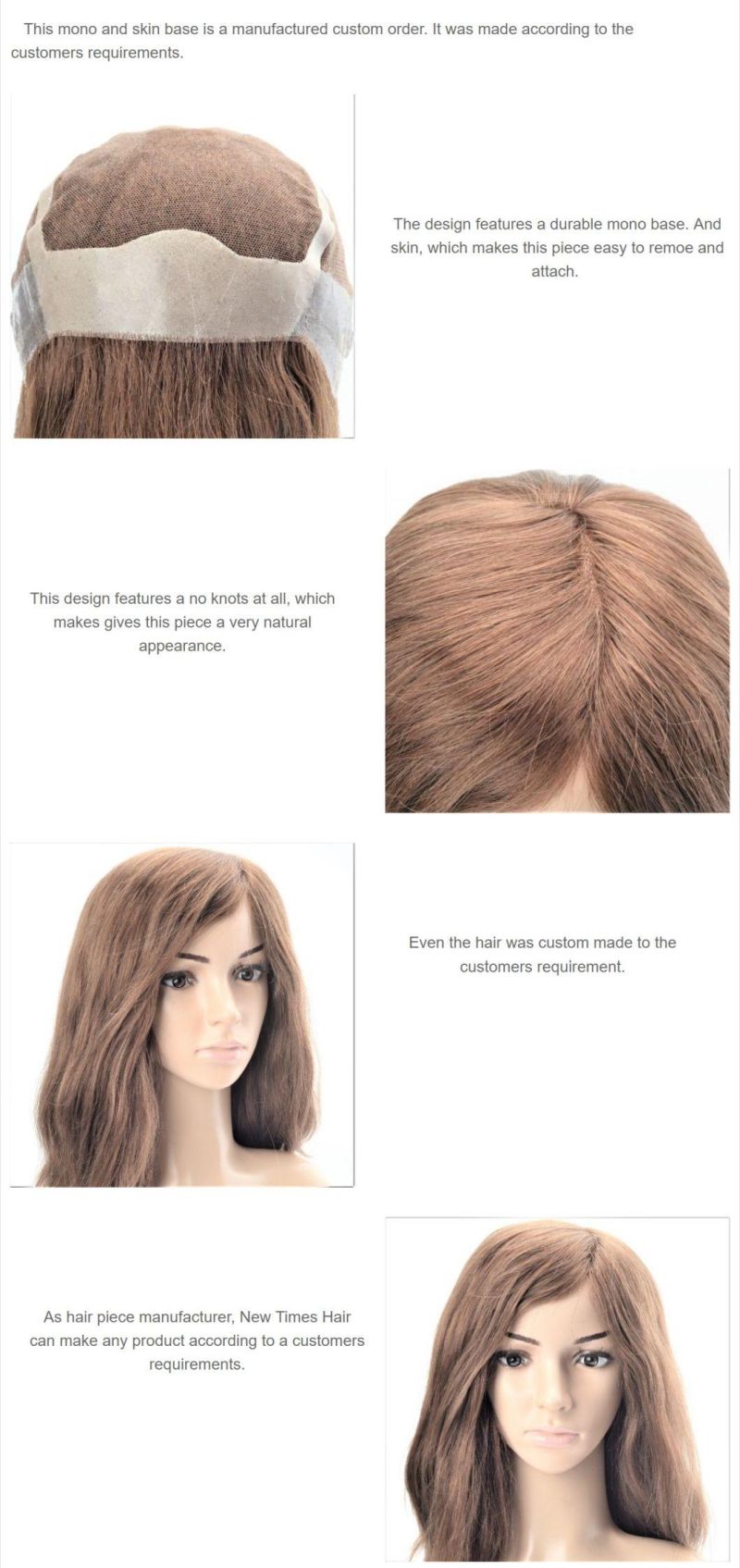 Custom Mono and Skin Ladies Hair Replacement System