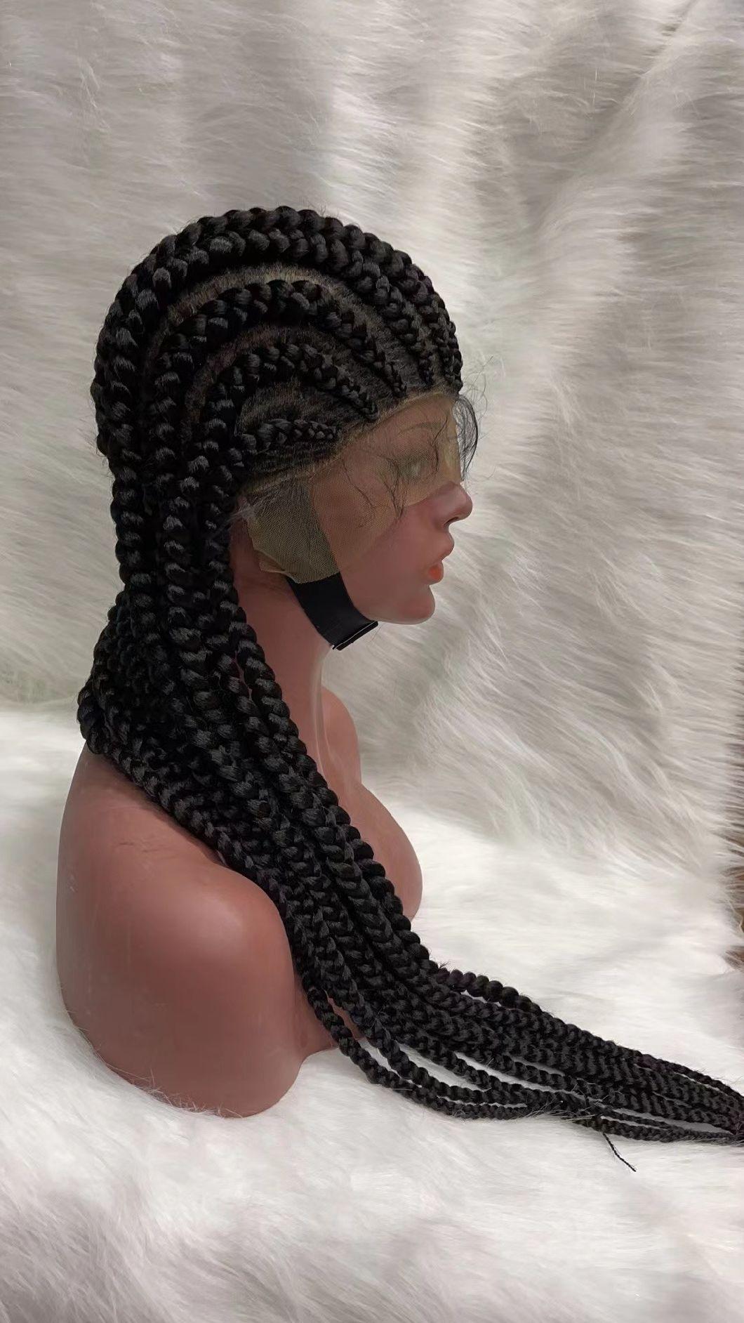 Good Quality African Braided Full Lace Wig Synthetic Braided Hair Wigs