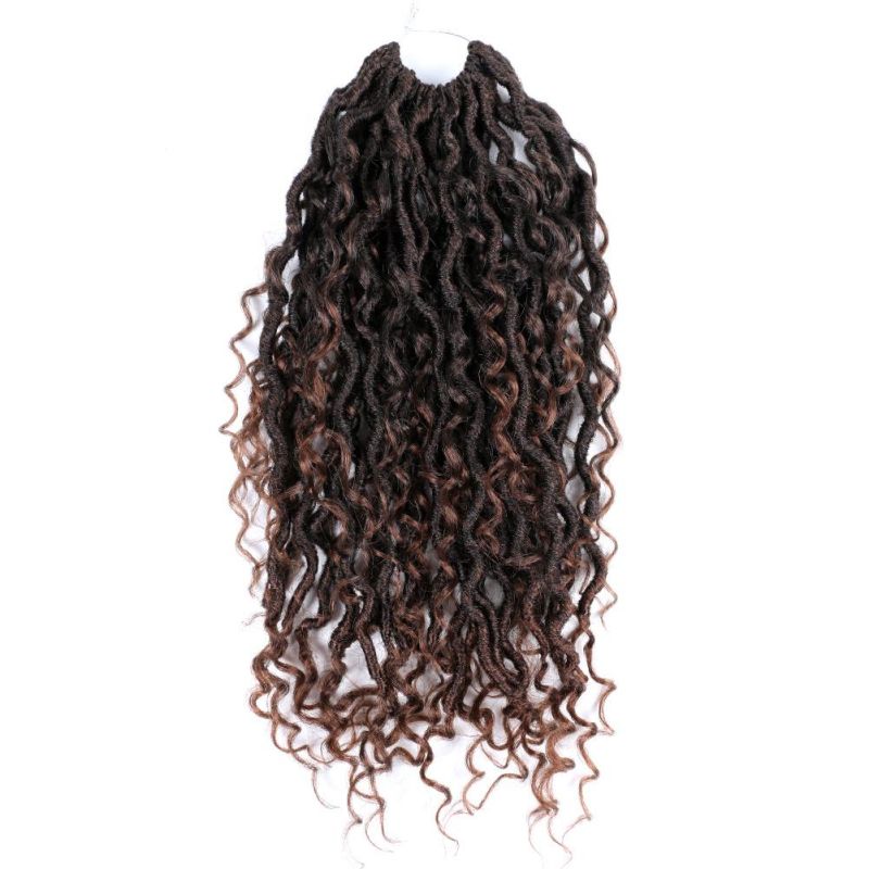 18inch 24 Strands River Faux Locs Curly Crochet Braid Hair Goddess Locs Hair Extensions