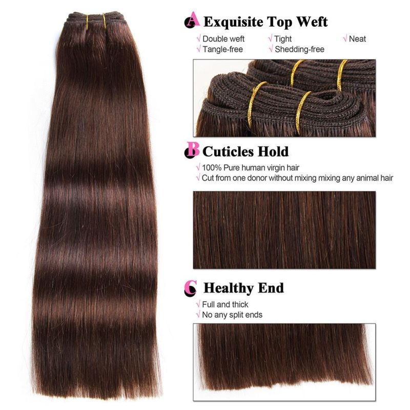 Machine Weft Double Drawn Quality 100% Virgin Straight Human Hair