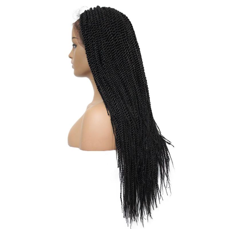 28 Inch Straight Braided Wigs for Women Synthetic Hair Wig Small Senegalese Twist Lace Front Braids Wigs with Baby Hair