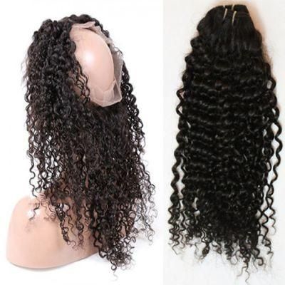 Kbeth New Arrival Unprocessed Deep Curly Wave Brazilian Cheap Virgin Human Hair 360 Full Lace Frontal Closure From China Factory