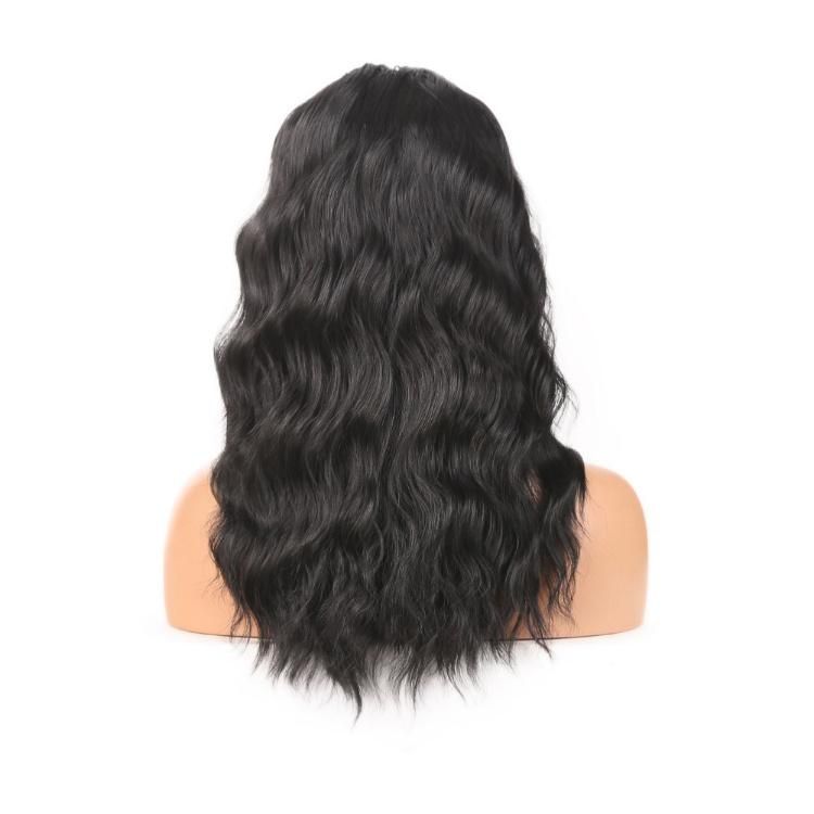 13X4 Ombre Brown Synthetic Fiber Lace Front Middle Part Natural Big Wave Hair Wig
