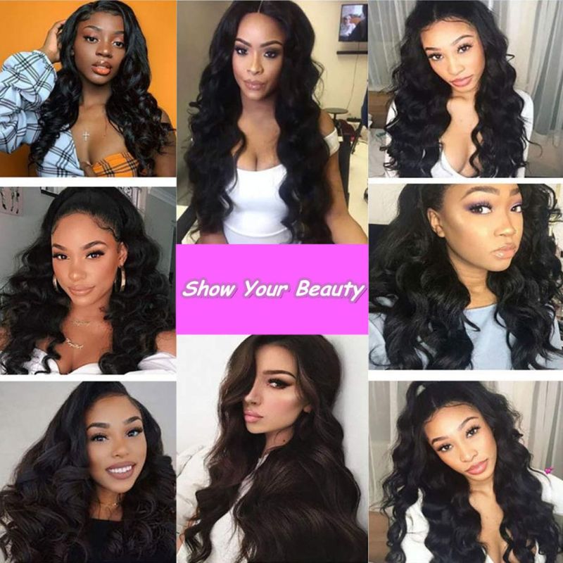 Factory Wholesale 4X4 5X5 Body Wave Lace Closure Remy Human Hair Lace Wig Pre Plucked with Baby Hair